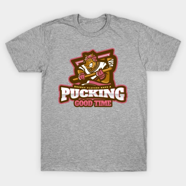 Hockey players have a pucking good time T-Shirt by DnJ Designs